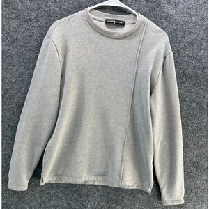 Maniere De Voir Womens Grey Asymmetrical Seam Crew Neck Sweatshirt Size M